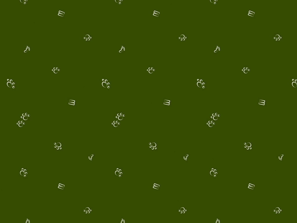 5種類の足跡柄の背景イラストとベクター | オリーブ色