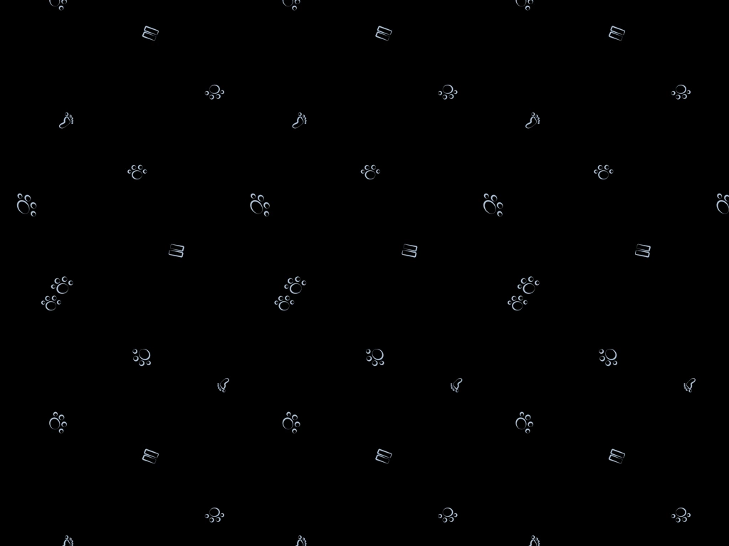 5種類の足跡柄の背景イラストとベクター | 黒色