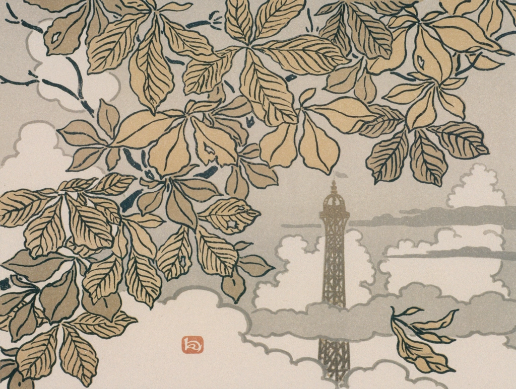 「エッフェル塔三十六景 扉絵」 アンリ・リヴィエール （1902年） | フランスの浮世絵師 アンリ・リヴィエール展より