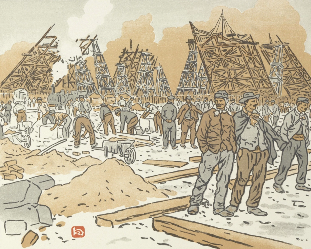 「エッフェル塔三十六景 エッフェル塔の建設現場」 アンリ・リヴィエール （1902年） | 3
