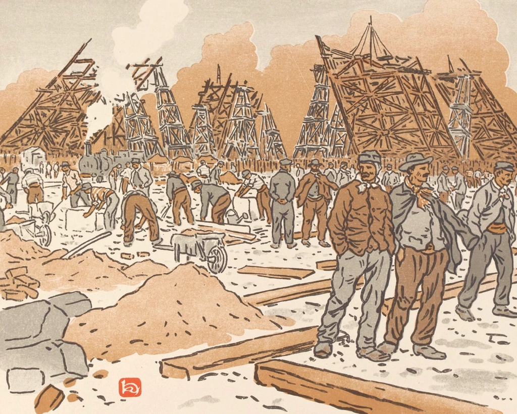「エッフェル塔三十六景 エッフェル塔の建設現場」 アンリ・リヴィエール （1902年） | 4