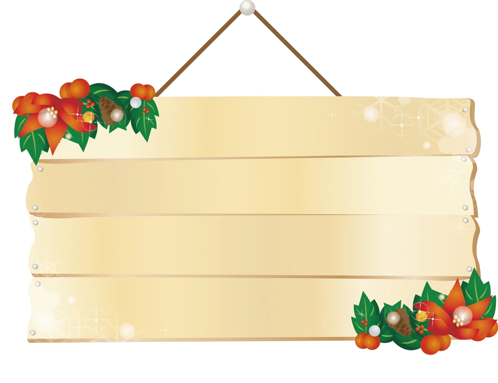 2種類のクリスマスの吊り下げボードのイラストとベクター | ホワイト