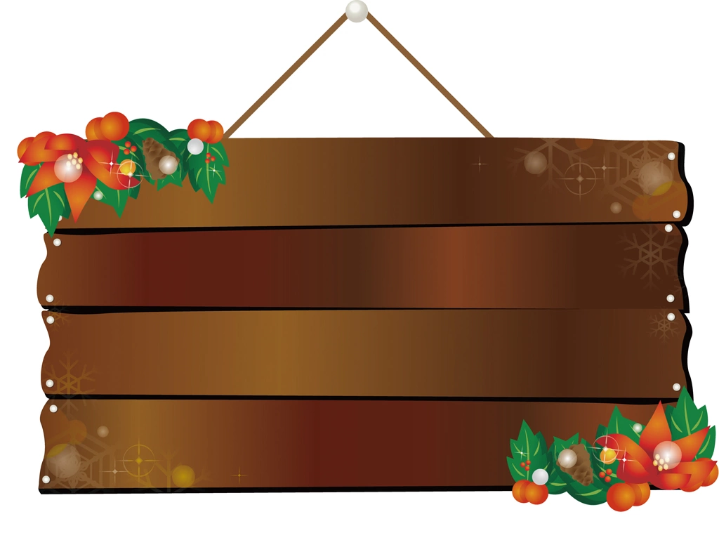 2種類のクリスマスの吊り下げボードのイラストとベクター | ダークブラウン