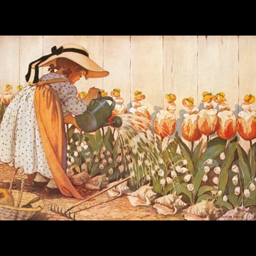 「マザー・グース 挿絵 #14 （へそ曲がりのメリー）」 ジェシー・ウィルコックス・スミス