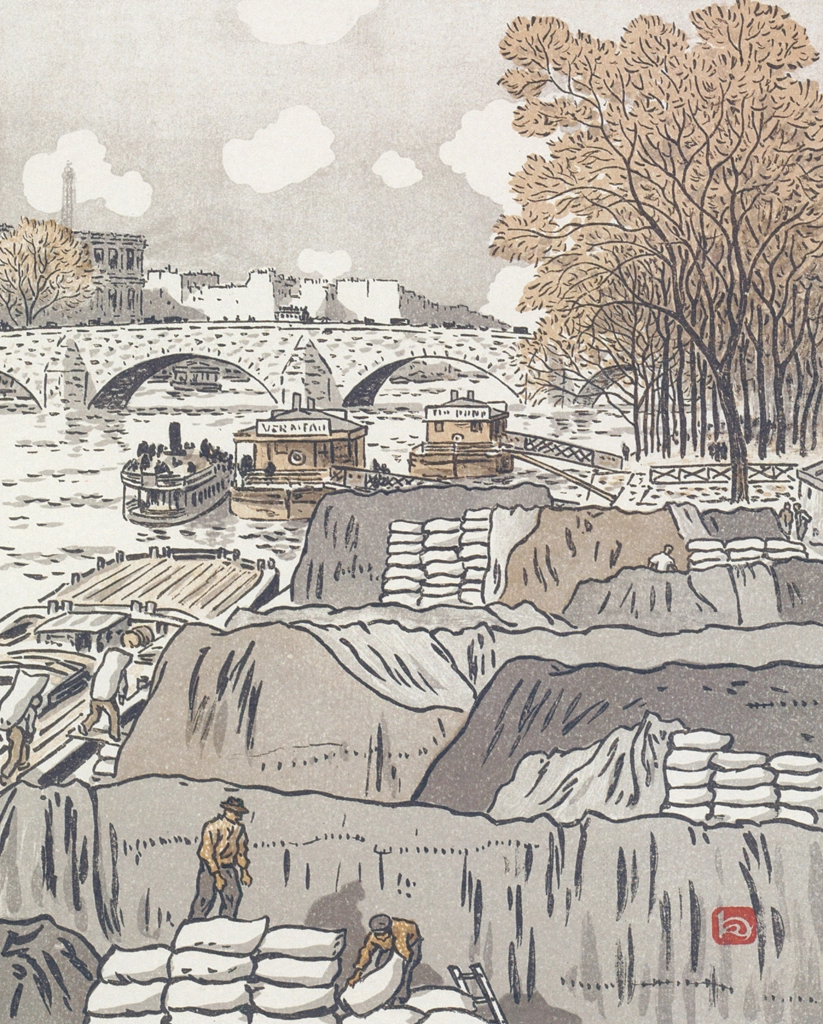 Du pont des Saints-Pères from Thirty-Six Views of the Eiffel Tower by Henri Rivière (1902) | from Thirty-Six Views of the Eiffel Tower