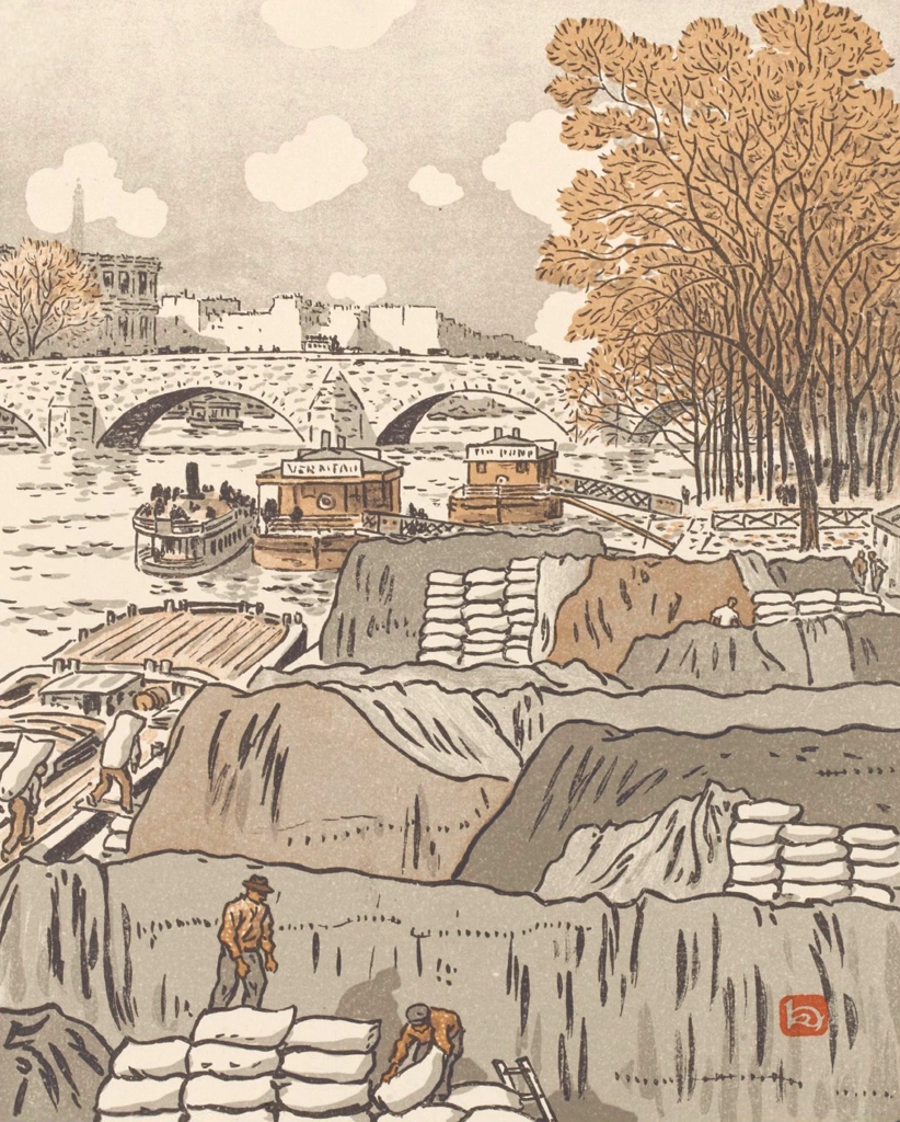 Du pont des Saints-Pères from Thirty-Six Views of the Eiffel Tower by Henri Rivière (1902) | 3