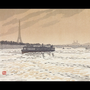 「エッフェル塔三十六景 コンフェランス河岸より」 アンリ・リヴィエール （1902年）