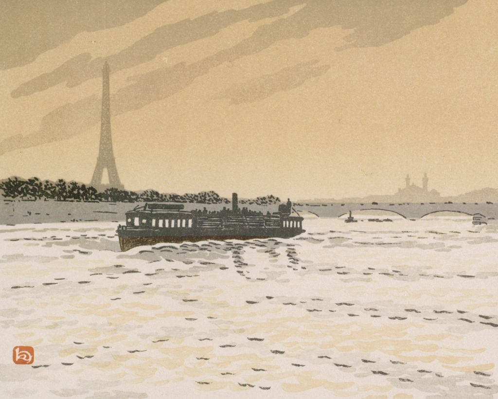 「エッフェル塔三十六景 コンフェランス河岸より」 アンリ・リヴィエール （1902年） | フランスの浮世絵師 アンリ・リヴィエール展より