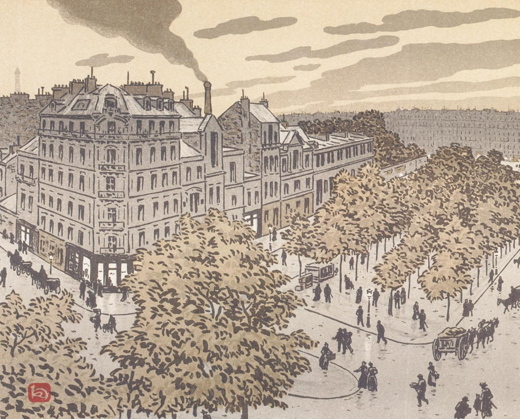 「エッフェル塔三十六景 クリシー大通りより」 アンリ・リヴィエール （1902年） | エッフェル塔三十六景より