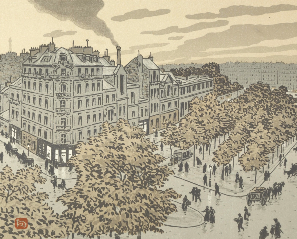 「エッフェル塔三十六景 クリシー大通りより」 アンリ・リヴィエール （1902年） | 2