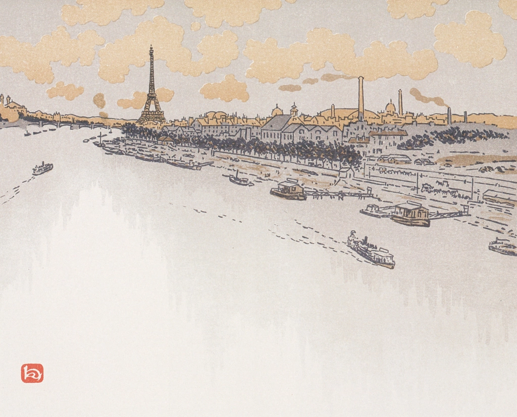 「エッフェル塔三十六景 ポワン・デュ・ジュール（夜明け）より」 アンリ・リヴィエール （1902年） | エッフェル塔三十六景より