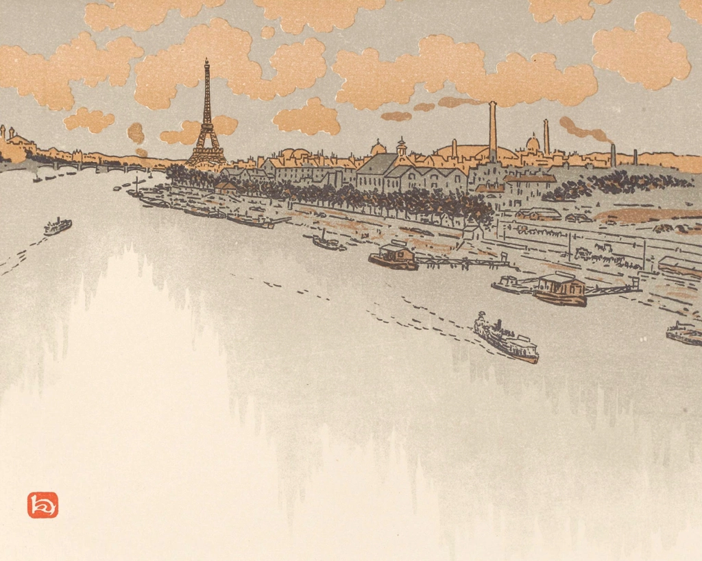 「エッフェル塔三十六景 ポワン・デュ・ジュール（夜明け）より」 アンリ・リヴィエール （1902年） | 3