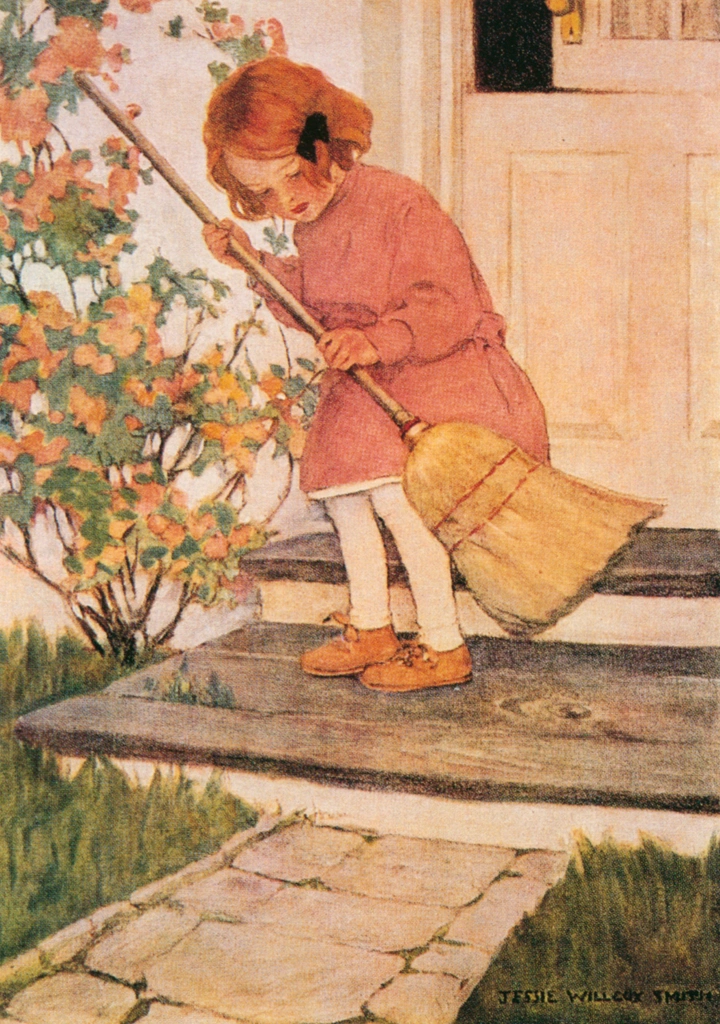 「Dream Blocks 挿絵 #2 （戸口の踏み段）」 ジェシー・ウィルコックス・スミス | Jessie Willcox Smith: American Illustratorより