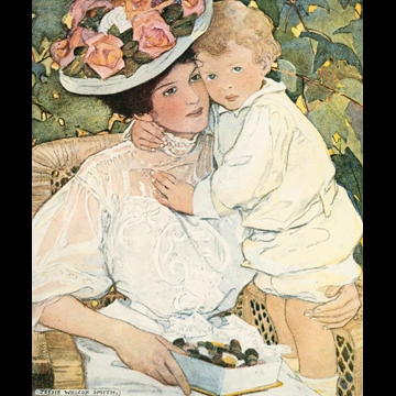 「 The Bed-time Book 挿絵 #1 （おばさん）」 ジェシー・ウィルコックス・スミス