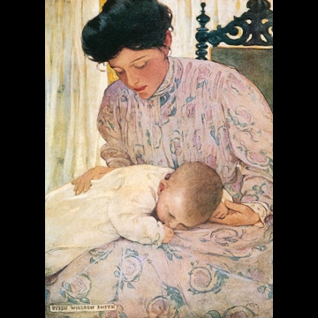 「The Seven Ages of Childhood 挿絵 #1 （母の腕の中の初めての赤ん坊）」 ジェシー・ウィルコックス・スミス