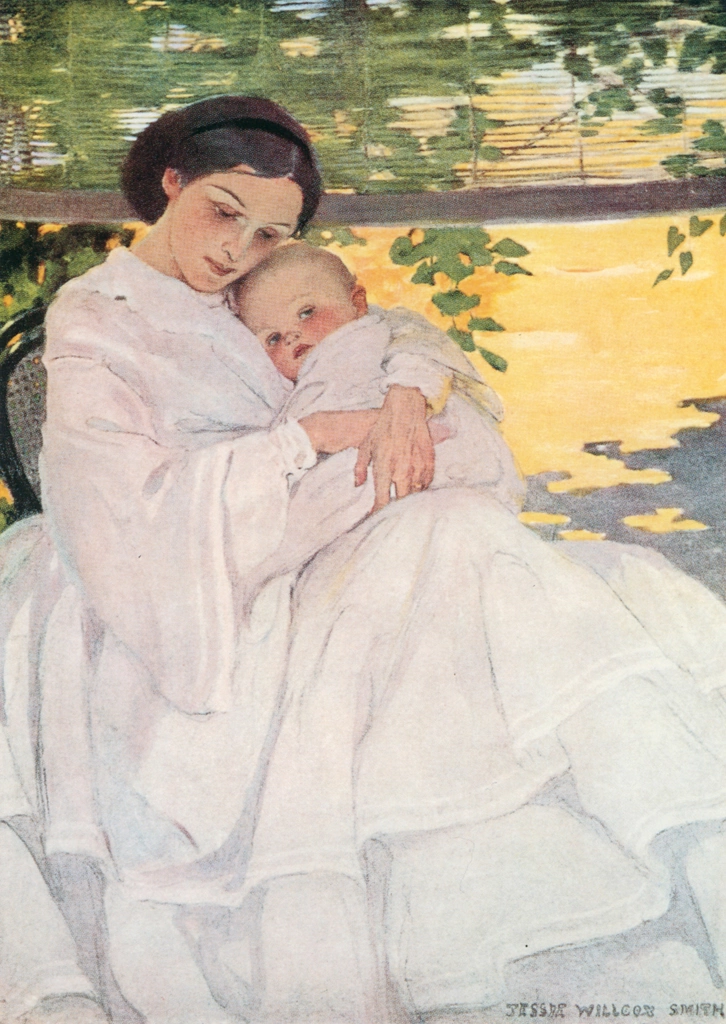 「子供の詩の園 挿絵 #1 （そっとやさしく）」 ジェシー・ウィルコックス・スミス | Jessie Willcox Smith: American Illustratorより