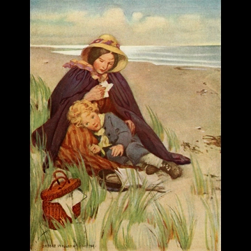 「北風のうしろの国へ 挿絵 #5 （「ああ！息子よ！」と母親は言った。「お父さんは世界で一番素晴らしい人なのよ」）」 ジェシー・ウィルコックス・スミス