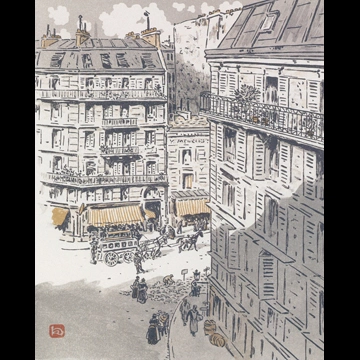 「エッフェル塔三十六景 ロシュシュアール通りより」 アンリ・リヴィエール （1902年）