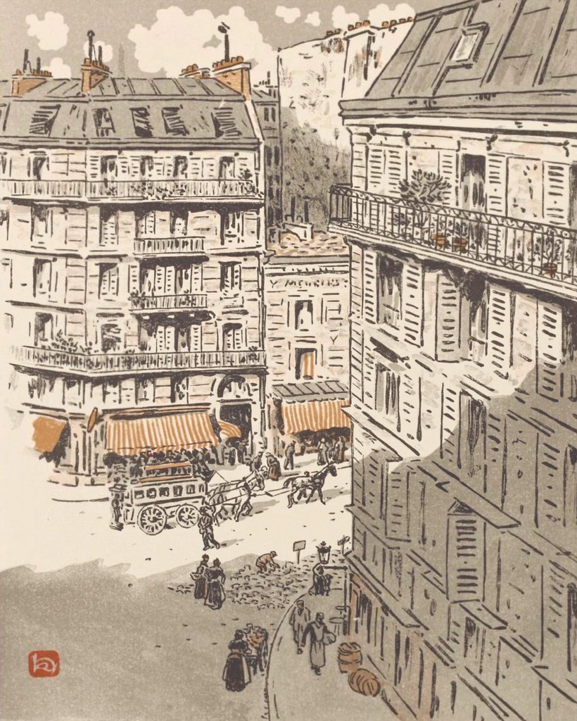 「エッフェル塔三十六景 ロシュシュアール通りより」 アンリ・リヴィエール （1902年） | 3