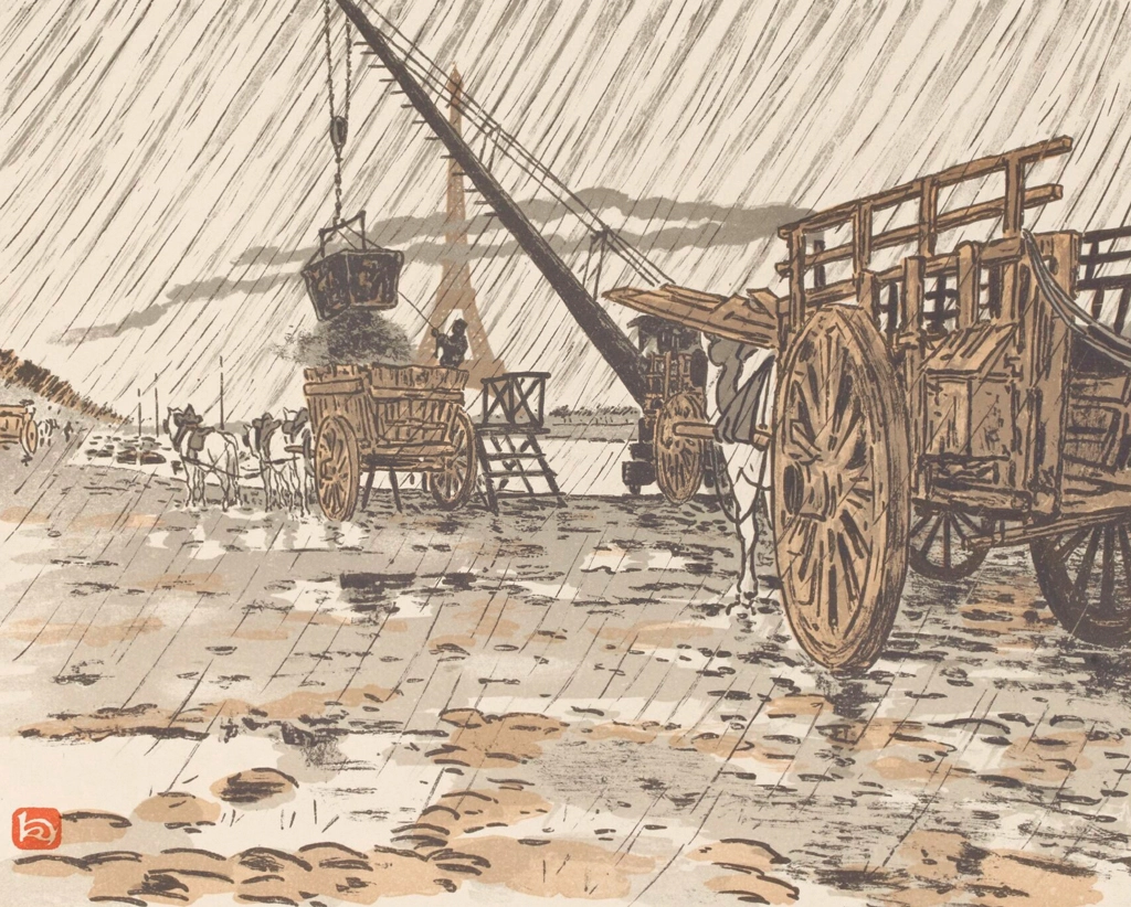 「エッフェル塔三十六景 パッシー河岸より、雨」 アンリ・リヴィエール （1902年） | 3