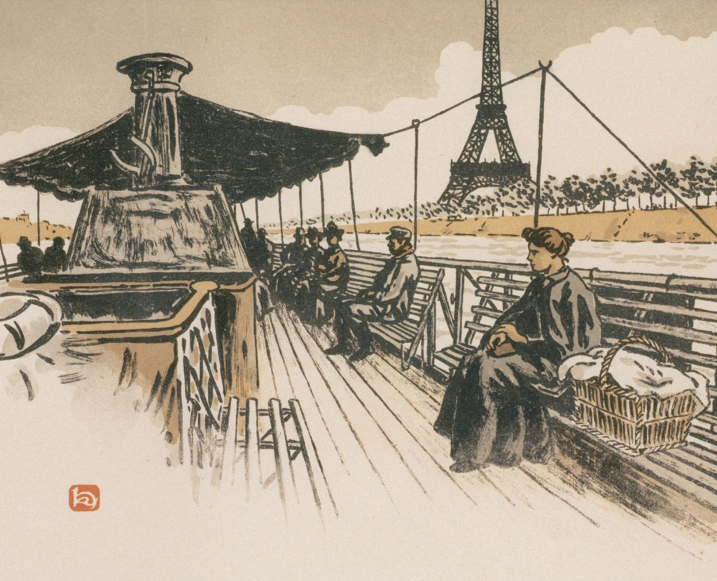 「エッフェル塔三十六景 バトー・ムーシュにて」 アンリ・リヴィエール （1902年） | フランスの浮世絵師 アンリ・リヴィエール展より