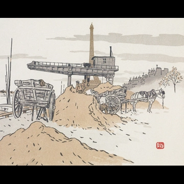 「エッフェル塔三十六景 グルネル河岸より」 アンリ・リヴィエール （1902年）