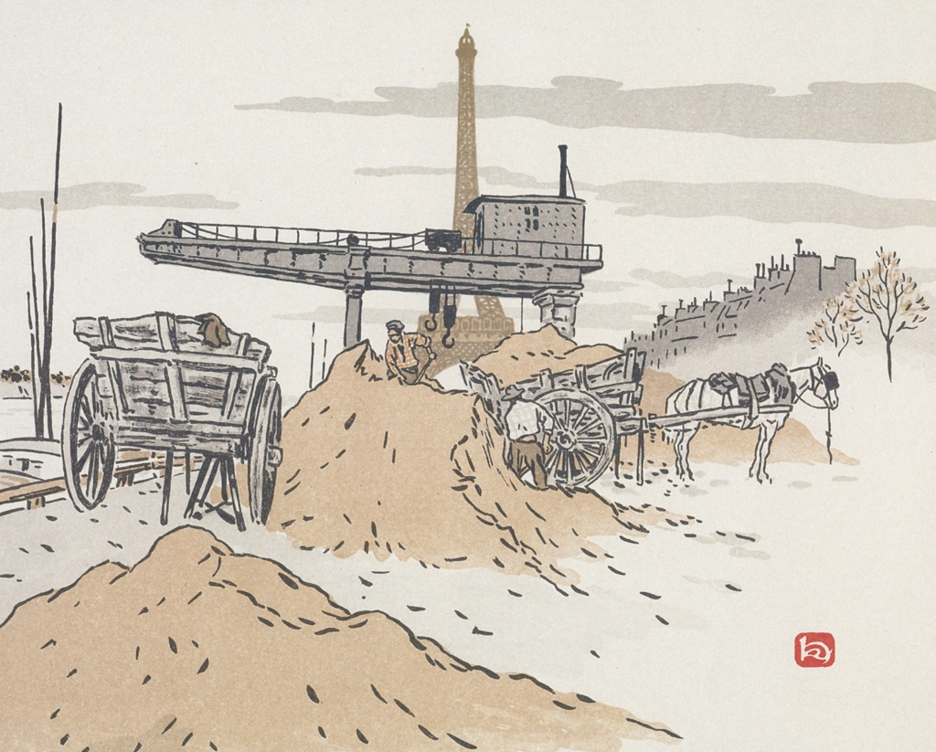 「エッフェル塔三十六景 グルネル河岸より」 アンリ・リヴィエール （1902年） | エッフェル塔三十六景より