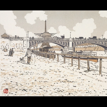 「エッフェル塔三十六景 グルネル橋より」 アンリ・リヴィエール （1902年）