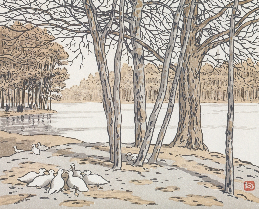 「エッフェル塔三十六景 ブローニュの森より」 アンリ・リヴィエール （1902年） | エッフェル塔三十六景より