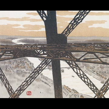 「エッフェル塔三十六景 エッフェル塔の中」 アンリ・リヴィエール （1902年）