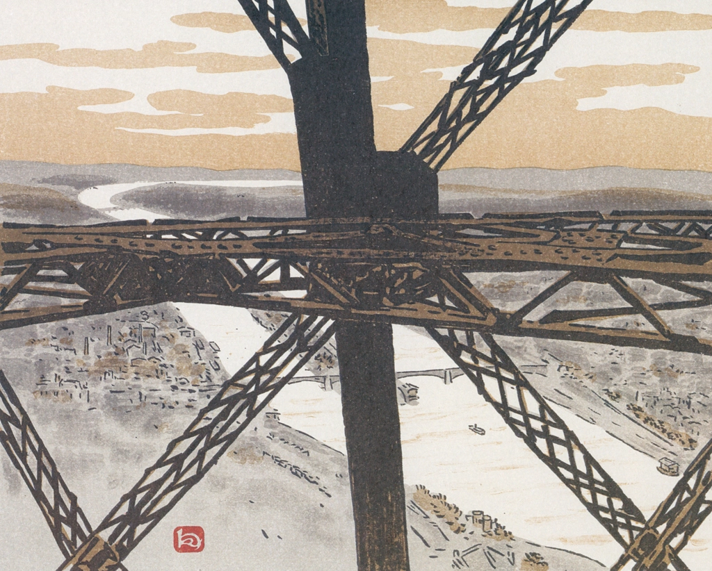 「エッフェル塔三十六景 エッフェル塔の中」 アンリ・リヴィエール （1902年） | エッフェル塔三十六景より