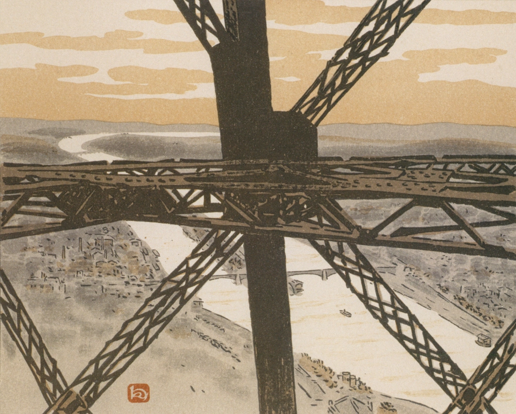 「エッフェル塔三十六景 エッフェル塔の中」 アンリ・リヴィエール （1902年） | フランスの浮世絵師 アンリ・リヴィエール展より