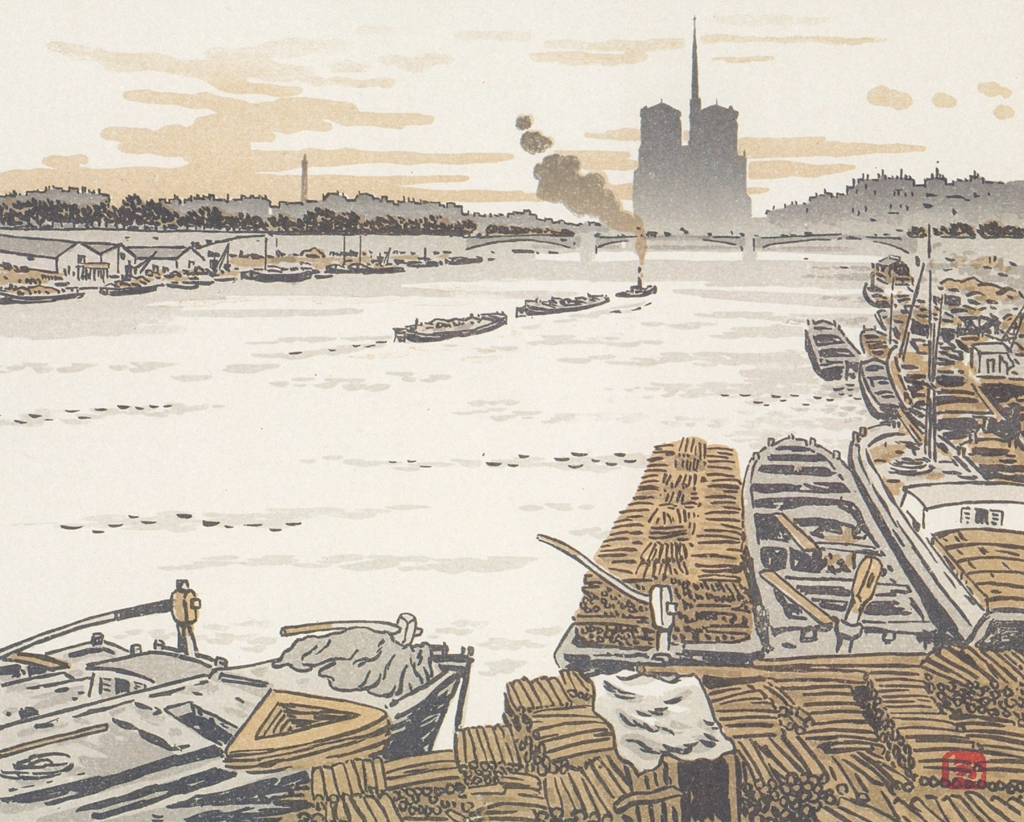 「エッフェル塔三十六景 オステルリッツ橋より」 アンリ・リヴィエール （1902年） | エッフェル塔三十六景より