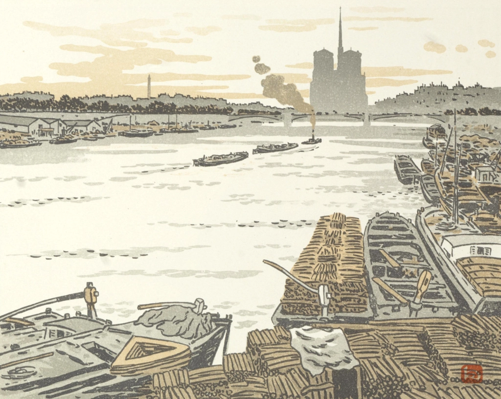 「エッフェル塔三十六景 オステルリッツ橋より」 アンリ・リヴィエール （1902年） | 2