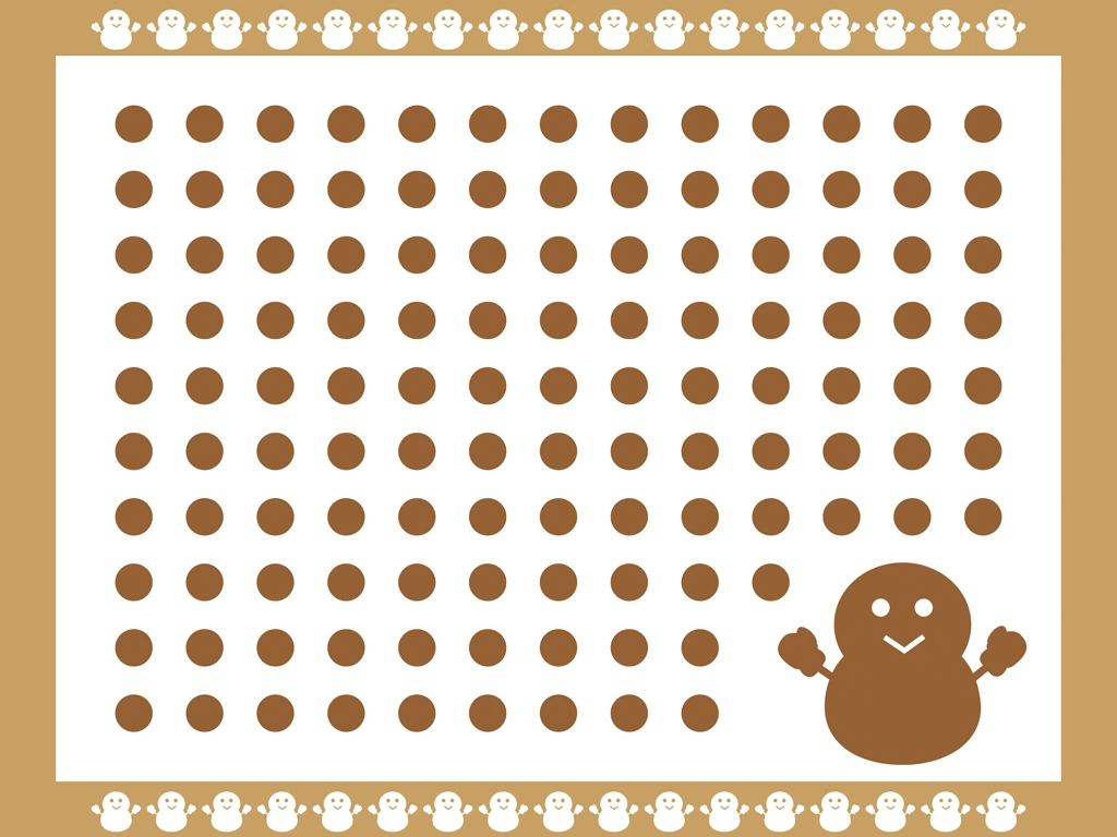 5種類の雪と雪だるまのフレームの背景イラストとベクター | 茶色