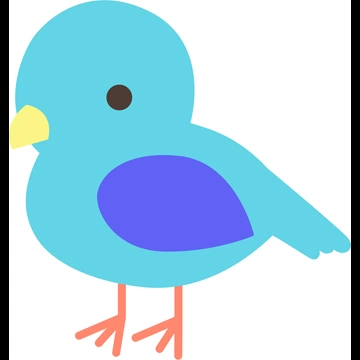 4種類の小鳥のイラストとベクター