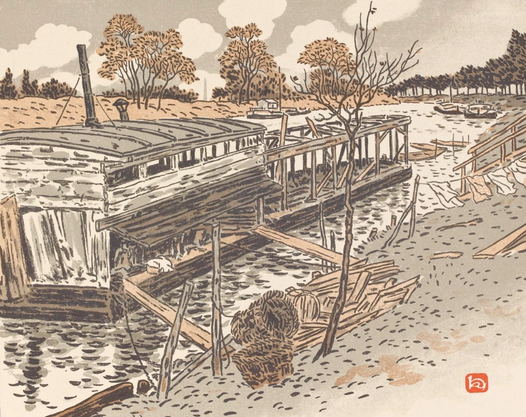 「エッフェル塔三十六景 バ・ムードンより、古い共同洗濯場」 アンリ・リヴィエール （1902年） | 3