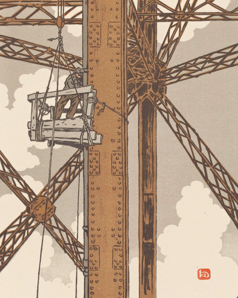 「エッフェル塔三十六景 塔の鉛管工」 アンリ・リヴィエール （1902年） | 4