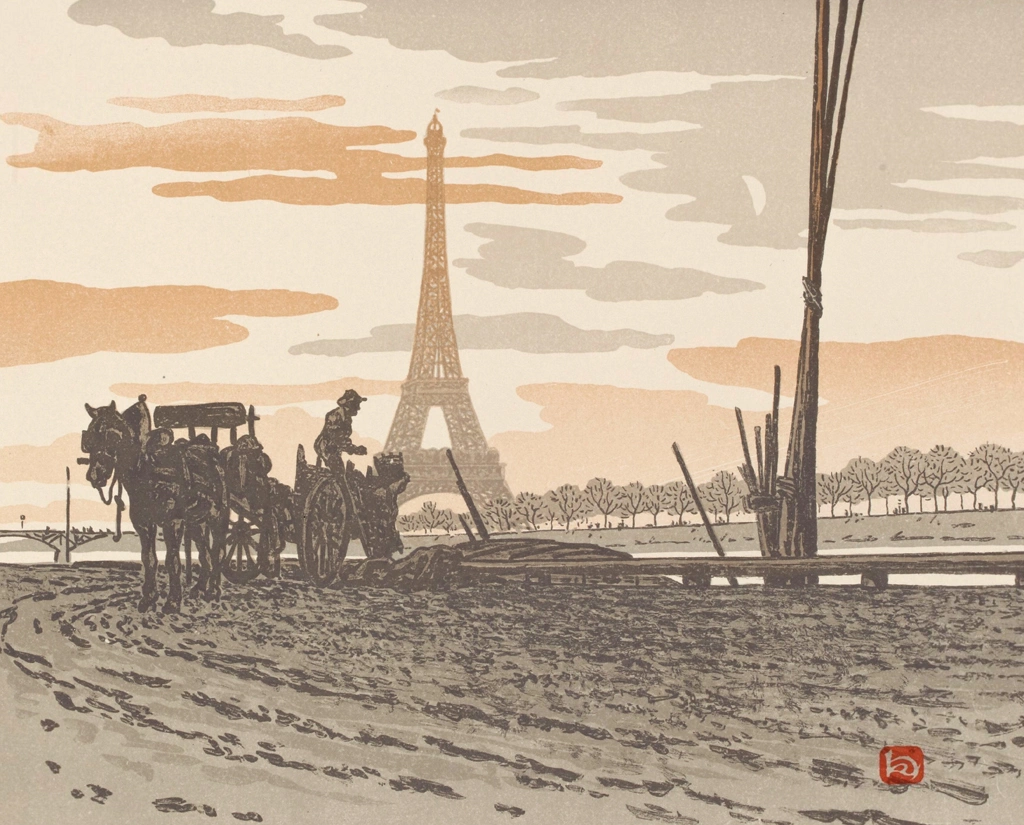 「エッフェル塔三十六景 パッシー河岸より、石炭商人」 アンリ・リヴィエール （1902年） | 3