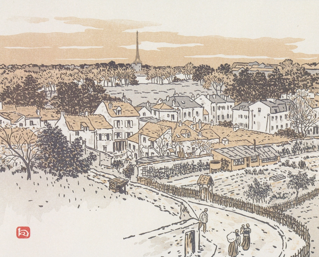 「エッフェル塔三十六景 バ・ムードンの駅より」 アンリ・リヴィエール （1902年） | エッフェル塔三十六景より