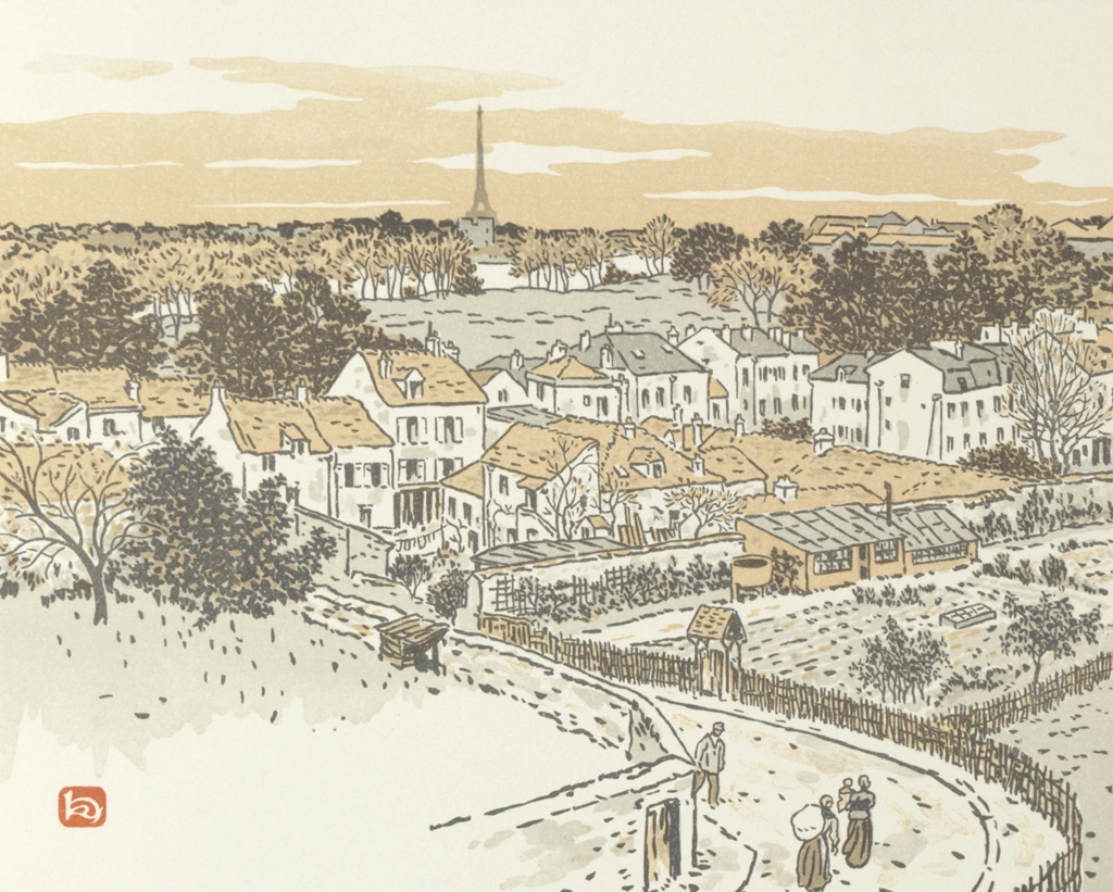 「エッフェル塔三十六景 バ・ムードンの駅より」 アンリ・リヴィエール （1902年） | 2