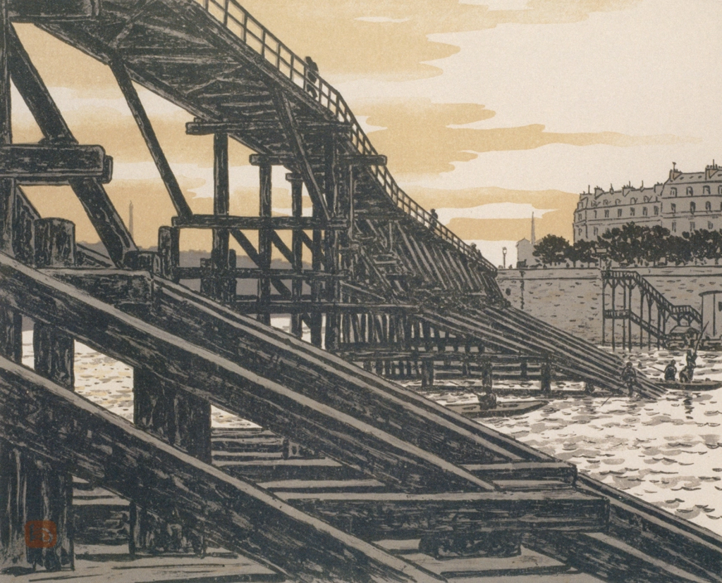 「エッフェル塔三十六景 エスタカード橋より」 アンリ・リヴィエール （1902年） | フランスの浮世絵師 アンリ・リヴィエール展より