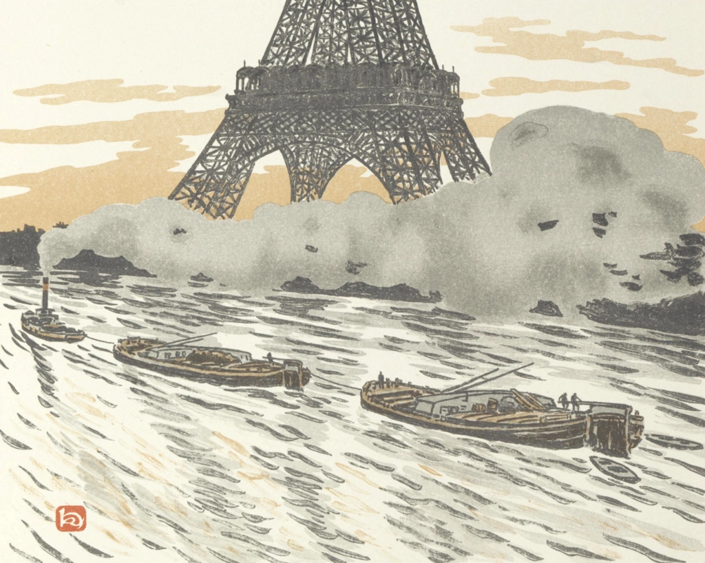 「エッフェル塔三十六景 川船」 アンリ・リヴィエール （1902年） | 2