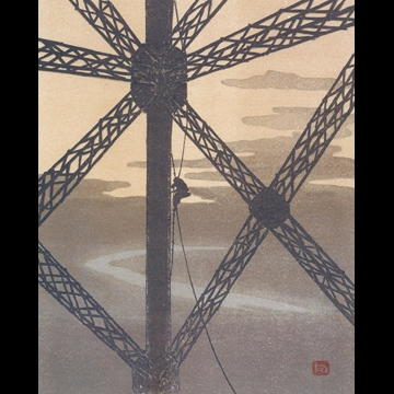 「エッフェル塔三十六景 塔の塗装工」 アンリ・リヴィエール （1902年）