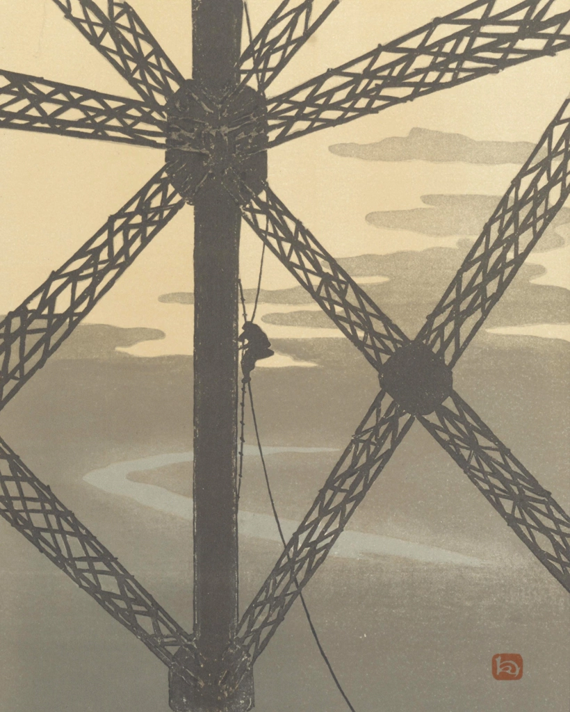 「エッフェル塔三十六景 塔の塗装工」 アンリ・リヴィエール （1902年） | 3