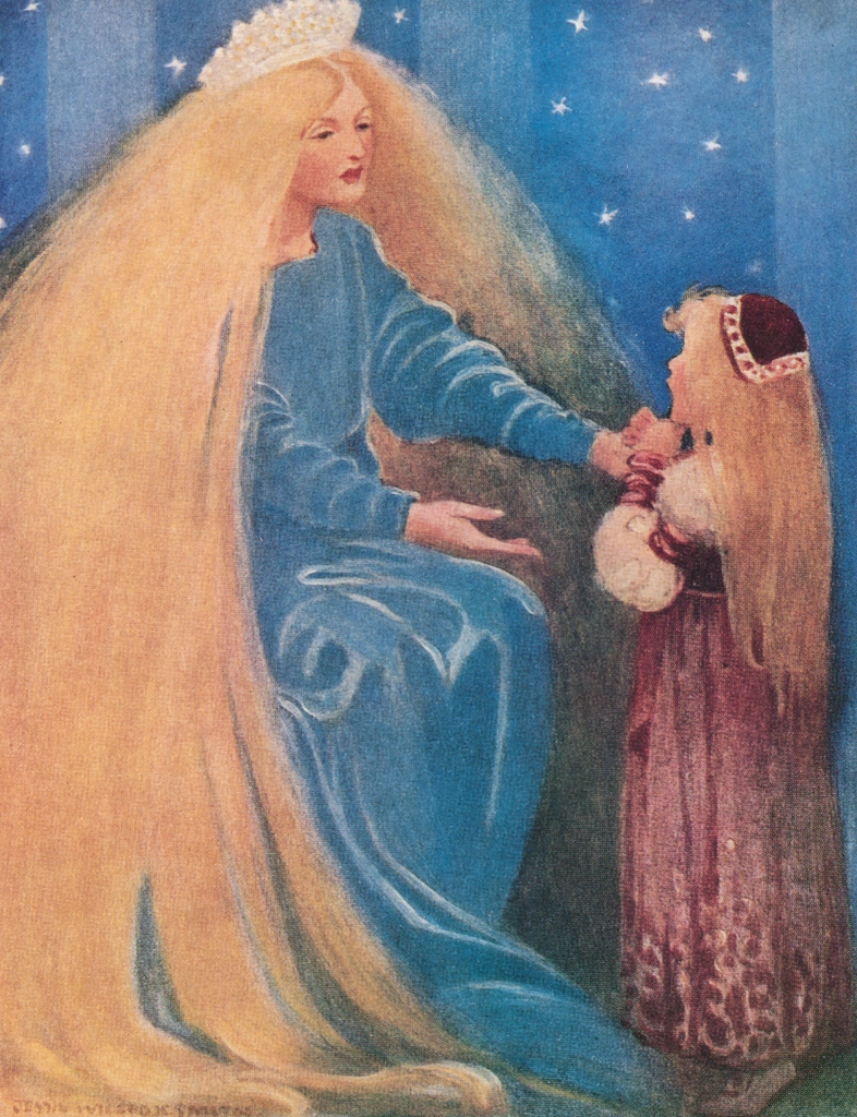 「お姫さまとゴブリンの物語 挿絵 #5 （「おいで」と彼女は今なお腕を差し出した）」 ジェシー・ウィルコックス・スミス | Jessie Willcox Smith: American Illustratorより