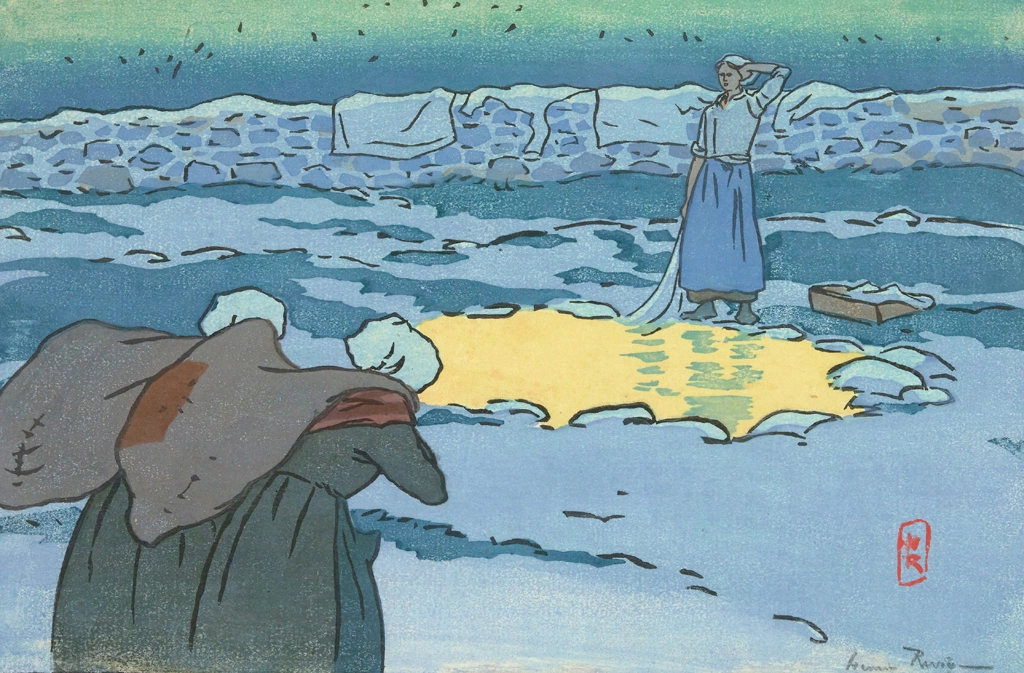 「ブルターニュ風景 オ＝トレストゥラウの洗濯場」 アンリ・リヴィエール （1891年） | 1