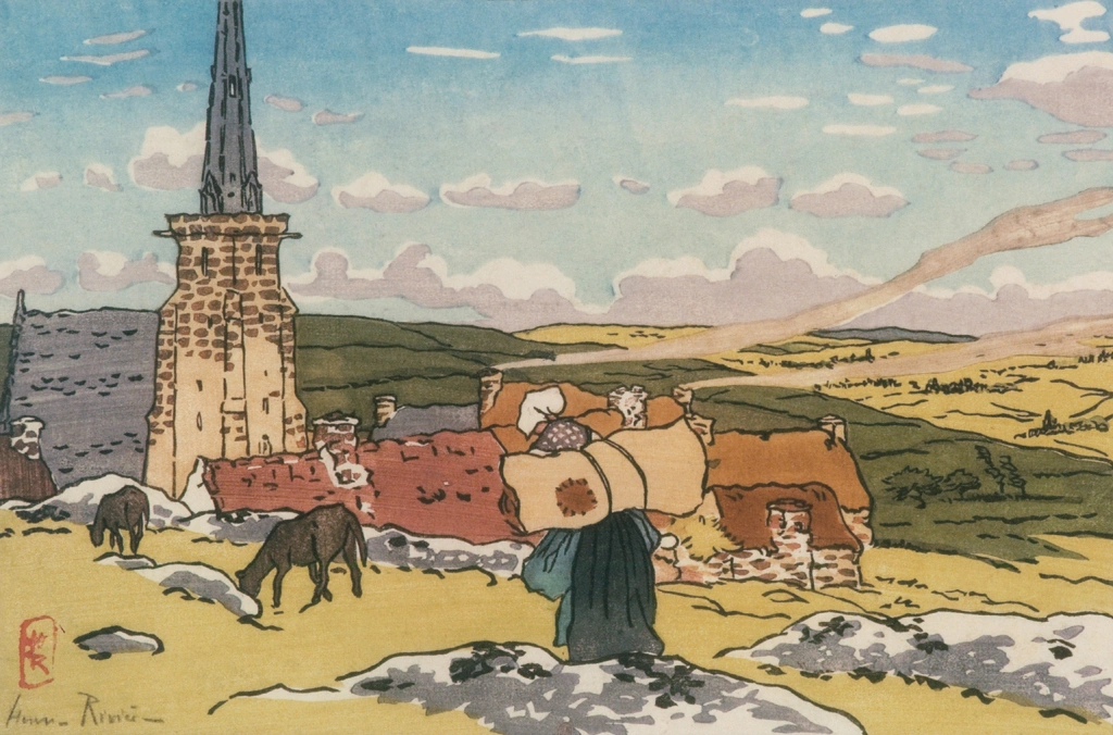 「ブルターニュ風景 ノートル＝ダム・ドラ・クラルテ教会」 アンリ・リヴィエール （1891年） | フランスの浮世絵師 アンリ・リヴィエール展より