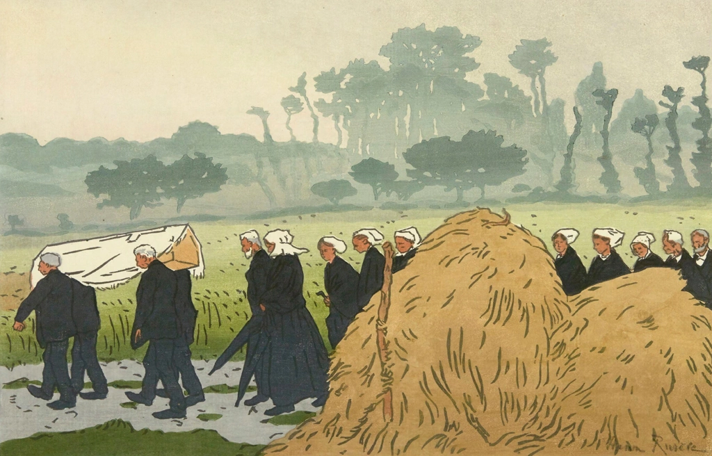 「ブルターニュ風景 トレストゥラウでの埋葬」 アンリ・リヴィエール （1891-1914年） | 2