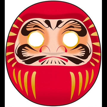 6種類の目が入ってないだるまのイラスト